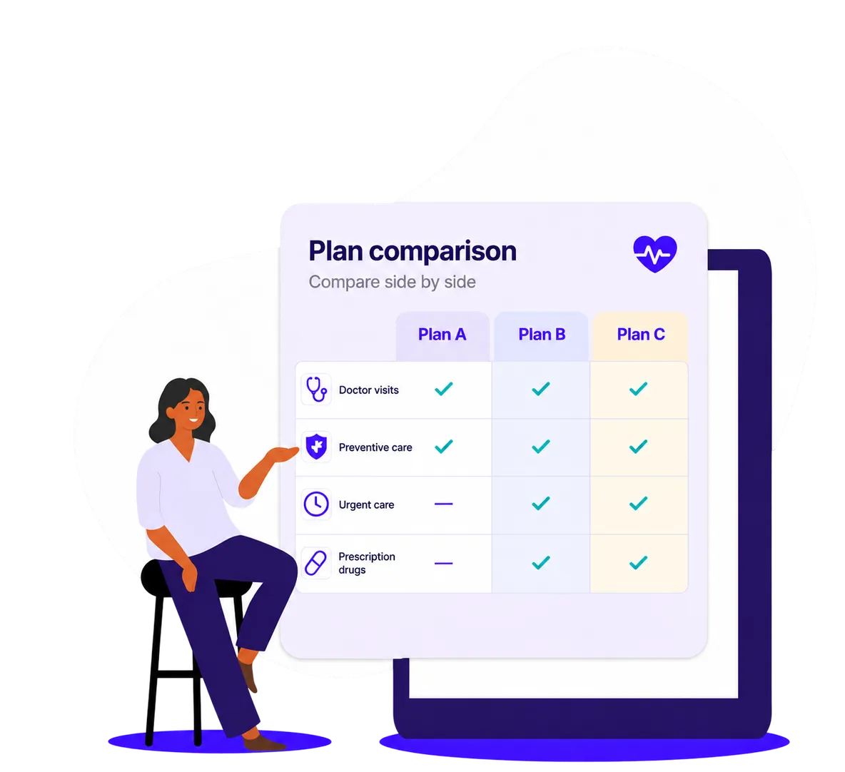Person reviewing health insurance coverage options